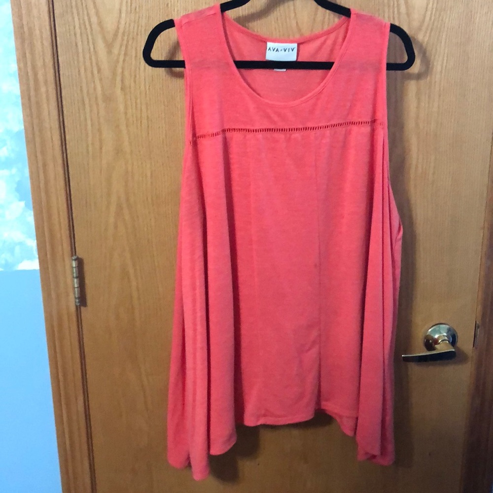 Peach flowy uneven tank